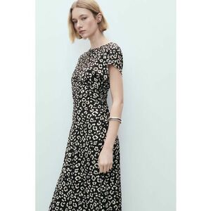 Rochie midi evazata cu imprimeu imagine