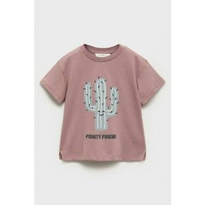 Tricou cu imprimeu si decolteu la baza gatului imagine