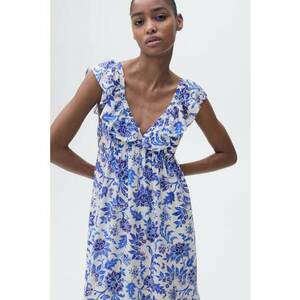 Rochie midi din amestec de lyocell cu model floral imagine
