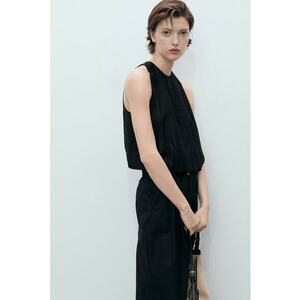 Top cu model uni - fara maneci - Negru - imagine
