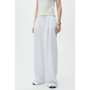 Pantaloni din amestec de lyocell cu talie inalta imagine