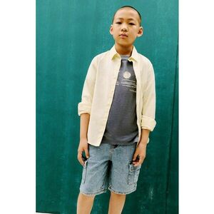 Tricou de bumbac cu imprimeu tropical imagine