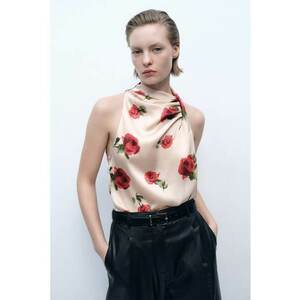 Bluza din satin cu imprimeu floral imagine