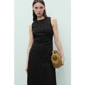 Rochie midi cu broderie si decupaj pe spate imagine