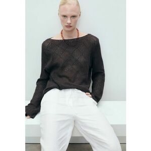 Pantaloni de in cu croiala ampla imagine