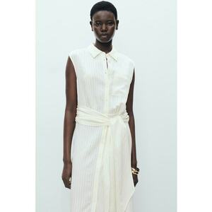 Rochie midi cu cordon in talie imagine