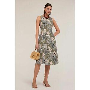 Rochie evazata cu imprimeu tropical imagine