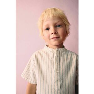 Tricou din bumbac cu model in dungi imagine