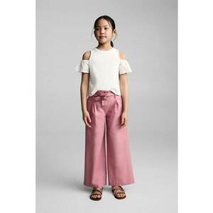 Pantaloni de in si bumbac cu croiala ampla imagine