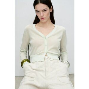 Cardigan crop cu decolteu in V imagine