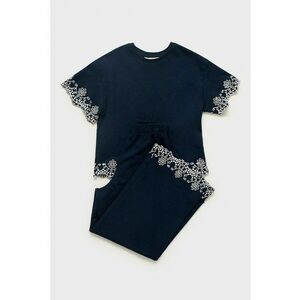 Tricou uni de bumbac cu garnituri de dantela imagine