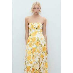 Rochie cu bretele detasabile si model floral imagine