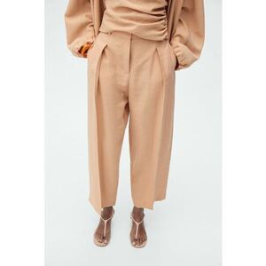 Pantaloni din amestec de lyocell cu croiala dreapta si pliuri frontale imagine