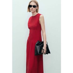 Rochie midi evazata fara maneci imagine