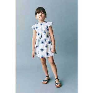 Fusta mini cu croiala in A - model floral si talie elastica imagine