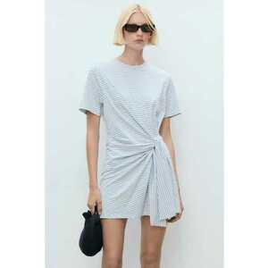 Rochie cu nod lateral si model in dungi imagine