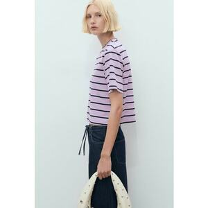 Tricou supradimensionat cu model in dungi imagine