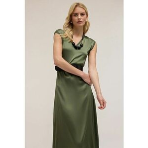 Rochie din satin cu decolteu in V imagine