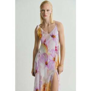 Rochie maxi asimetrica cu model floral imagine