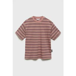 Tricou cu decolteu la baza gatului si model in dungi imagine