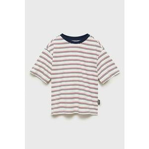 Tricou cu decolteu la baza gatului si model in dungi imagine