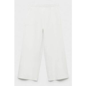 Pantaloni din bumbac cu croiala ampla si talie elastica imagine