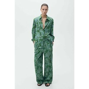 Pantaloni din amestec de in cu model grafic imagine