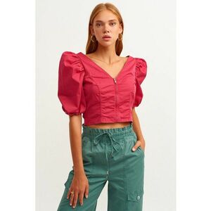 Bluza crop cu decolteu in V imagine