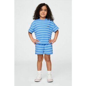 Set de tricou si pantaloni scurti cu model in dungi - 2 piese imagine