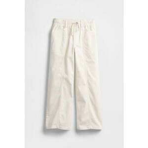 Pantaloni din amestec de bumbac cu croiala ampla si snururi de ajustare imagine