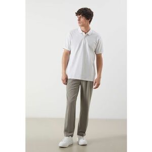 Tricou polo din amestec de bumbac cu model texturat imagine