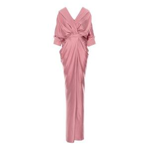 Rochie cu design drapat si slit frontal imagine