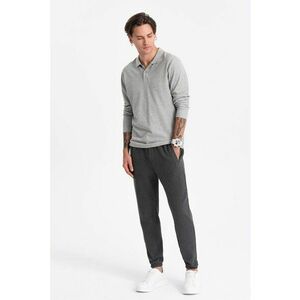 Pantaloni de trening din amestec de bumbac cu snururi de ajustare imagine