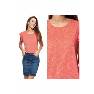 Bluza Dama - Alina Ub Ruffle - Croi Normal - 100% Bumbac - Fara Inchidere - Maneci Scurte - M Intl - Portocalie imagine