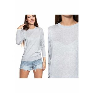 Pulover - Carla C - Material: 100% Bumbac - Croi: Regular Fit - Inchidere: Fara - Decolteu: In V - M Intl - Gri imagine