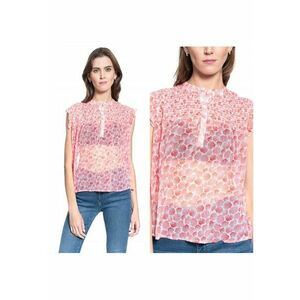 Bluza Dama - Bluza Smock Elsa - Croi Normal - Inchidere: Nasturi - Compozitie Material: 100% Bumbac - Croi: Drept - S Intl - Roz imagine