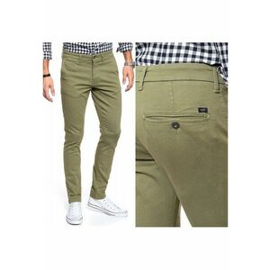 Pantaloni Barbati - 1009076 6287 - Material: 100% Bumbac - Croi: Slim Fit - Stil: Chinos - Numar De Buzunare: 5 - Marime: W32 EU - W32 X L34 - Verde imagine