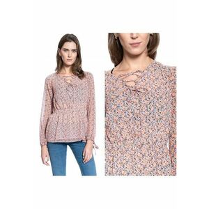 Bluza Dama - Emma V Millefleurs - Croi Normal - Lejera - Legare - Maneci Lungi - S Intl - Multicolor imagine