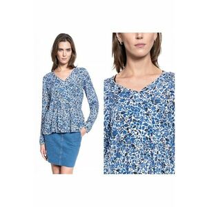 Bluza Dama - Erika V Printed - Croi: Slim Fit - Stil: Lejer - Inchidere: Fara - Compozitie Material: 100% Bumbac - M Intl - Multicolor imagine