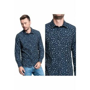 Camasa Barbati - Casper Kc Aop - Regular Fit - Nasturi - 100% Bumbac - Fara Buzunare - M Intl - Albastru imagine