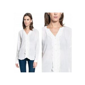 Camasa Dama - Edda V Ruffles - Croi: Regular Fit - Inchidere: Nasturi - Material: 100% Bumbac - Numar Buzunare: 0 - S Intl - Alb imagine