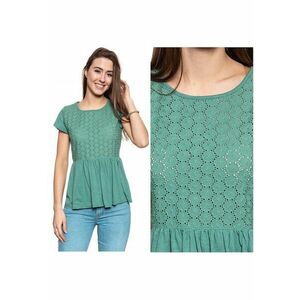Bluza Dama - Alice C Crosetat - Croiala Normala - Fara Inchidere - 100% Bumbac - Fara Buzunare - S Intl - Verde imagine