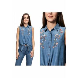 Camasa Din Denim - Ebby - Croi: Slim Fit - Inchidere: Nasturi - Compozitie Material: 80% Bumbac - 20% In - Numar De Buzunare: 0 - S Intl - Albastru imagine