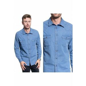 Camasa Barbati - Clemens Kc Jaquard - Croi: Regular Fit - Inchidere: Nasturi - Compozitie Material: 100% Bumbac - Numar De Buzunare: 2 - M Intl - Albastru imagine