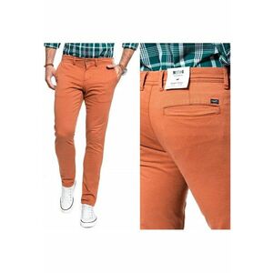 Pantaloni Din Material - Classic Chino - Croi: Slim Fit - Stil: Chinos - Inaltimea Taliei: Medie / Regulata - Pantaloni: Conici - 29 EU - W29 X L34 - Portocalii imagine