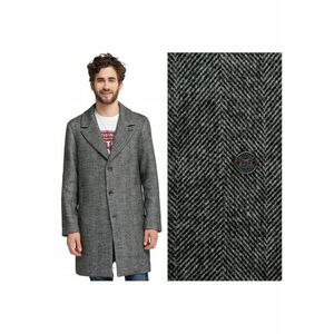 Palton Barbati - David Sc Coat - Culoare: Gri - Croi: Regular Fit - Inchidere: Nasturi - Compozitie Material: 70% Poliester - 30% Lana - M Intl - Gri imagine