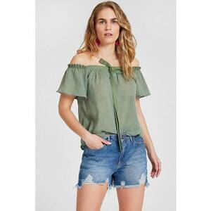 Bluza din bumbac cu decupaj pe umeri imagine