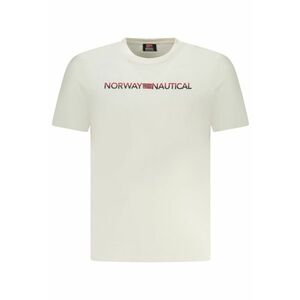 Tricou barbati cu imprimeu cu logo si decolteu la baza gatului imagine