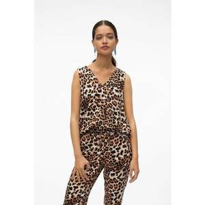 Top cu decolteu in V si animal print imagine