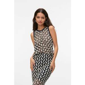 Top din tricot cu model chevron imagine